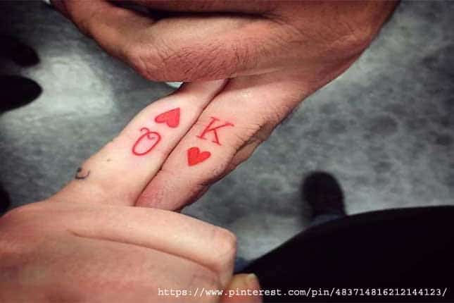 Matching Ring Finger Initial Tattoos for Couples - wide 1