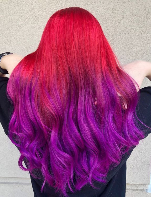 Purple Highlights on Red Hair