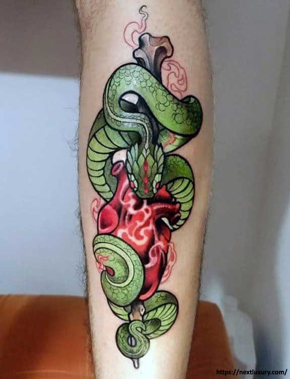 The Heart And Snake Tattoo