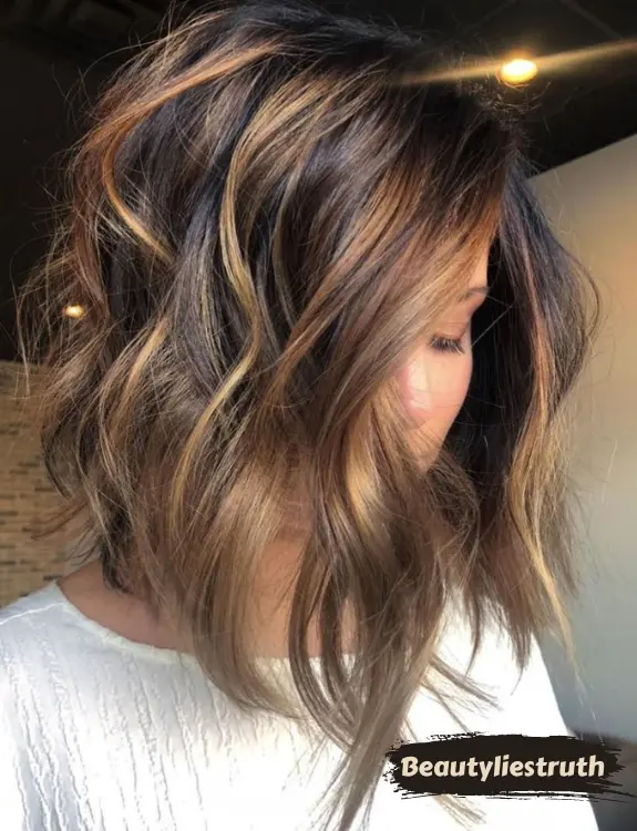 Black Bob With A Caramel Balayage