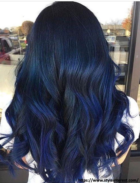 Black Hair With Blue Highlights