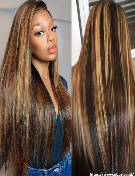 Black Hair With Honey Blonde Highlights 