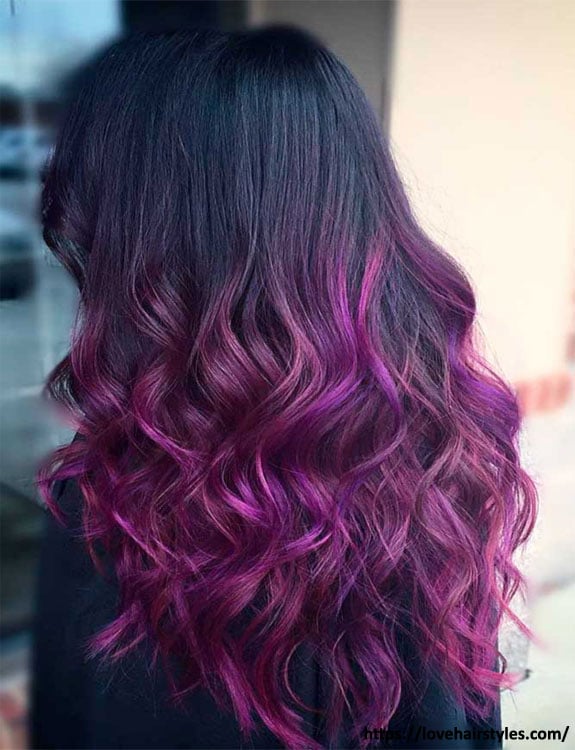 Black Hair With Purple Highlights