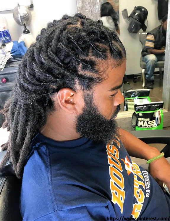 Braid With Thick Locs dreadlock styles for men