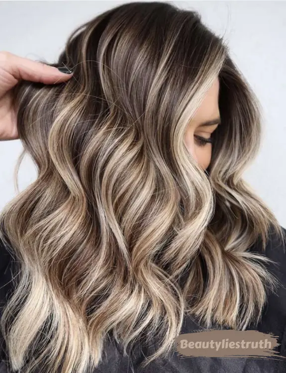 Brown Balayage With Blonde Babylights