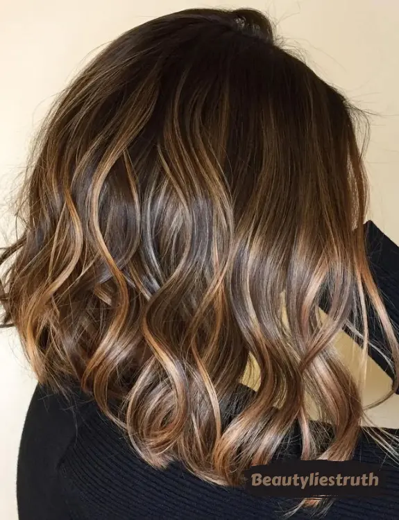 Brown Bob With Strawberry Highlights