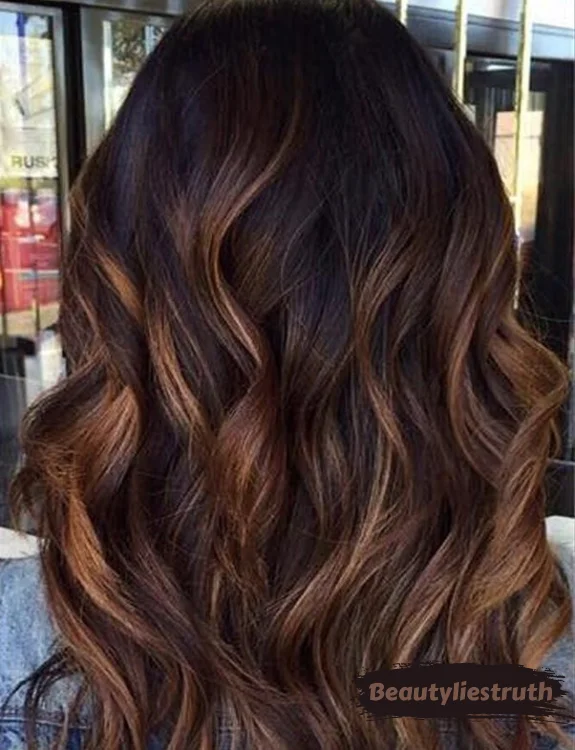 Candy Apple Highlights On Dark Hair