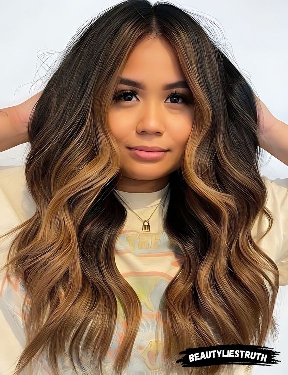 Caramel Balayage With Face Framing