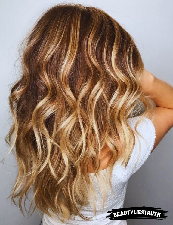 Caramel Highlights With Blond Lowlights