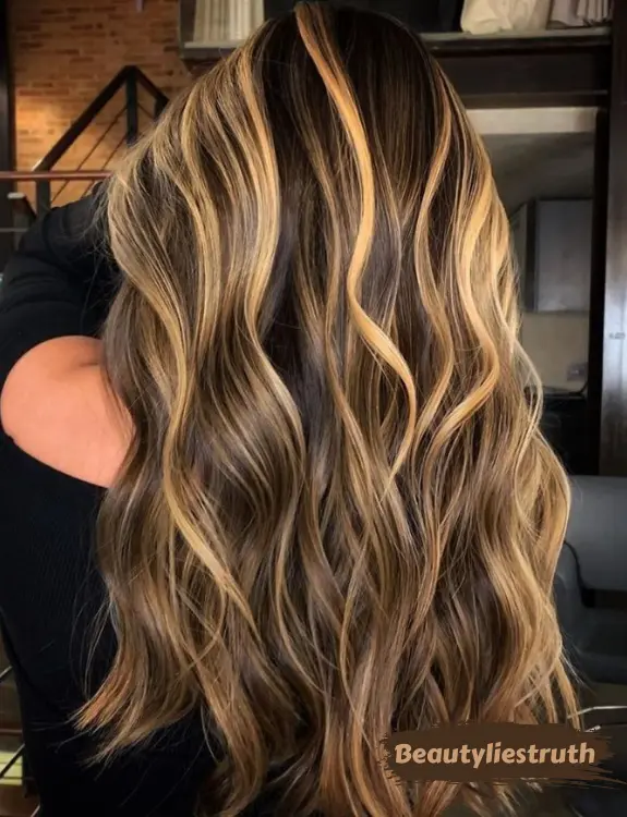 Caramel highlights With Blonde Hair