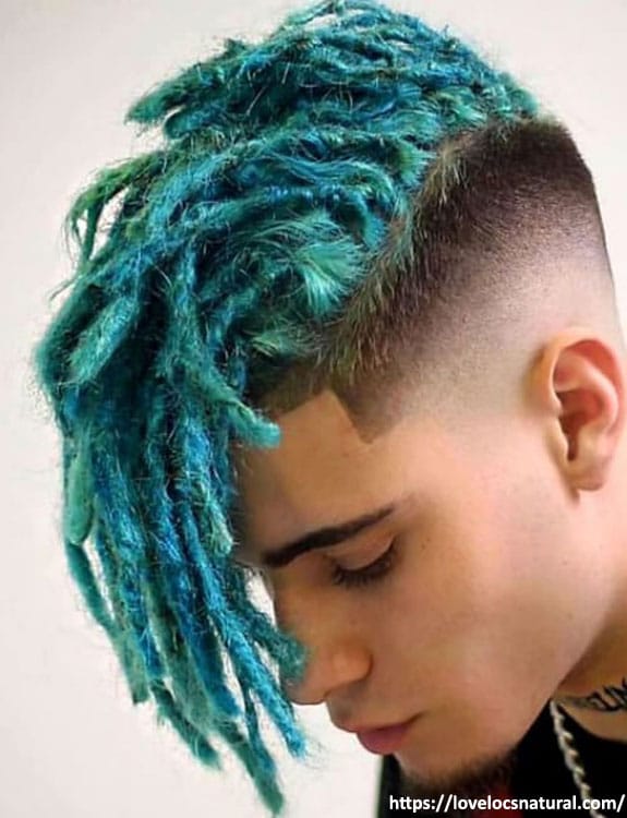 Colored Locs And Undershave dreadlock styles for men