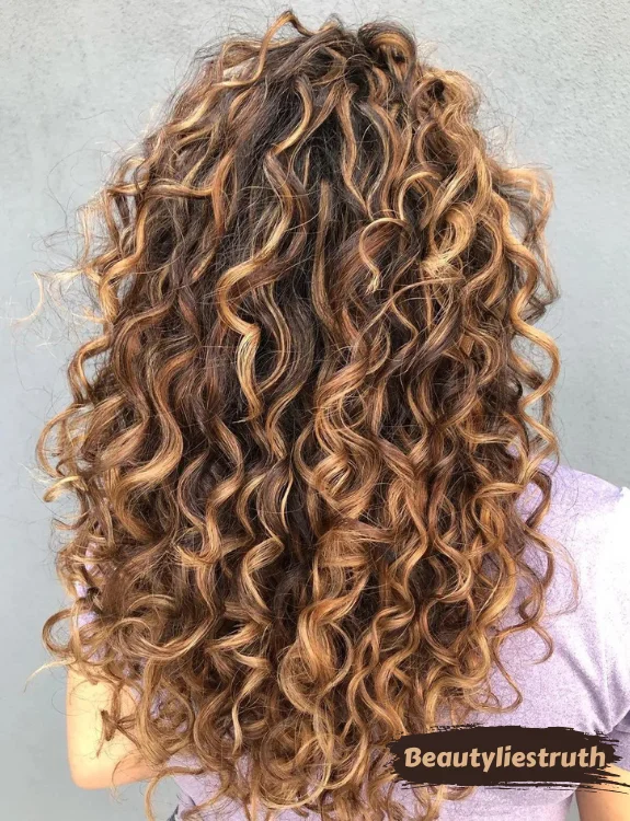 Curly Caramel Highlights