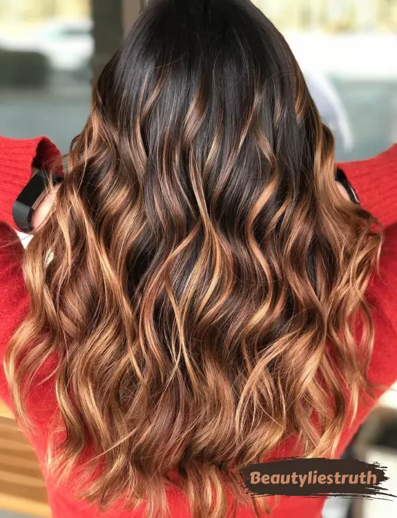 Glossy Brown With Caramel Hair
