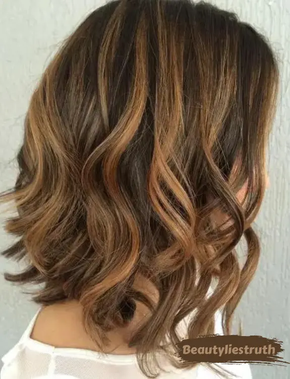 Long Graduated Bob With Tawny Highlights
