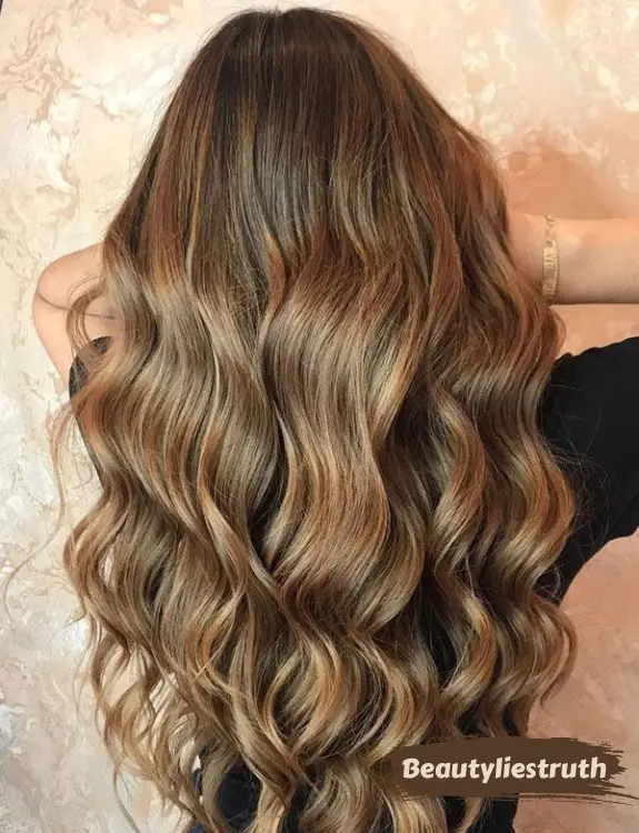 Long Hair With Golden Caramel Balayage