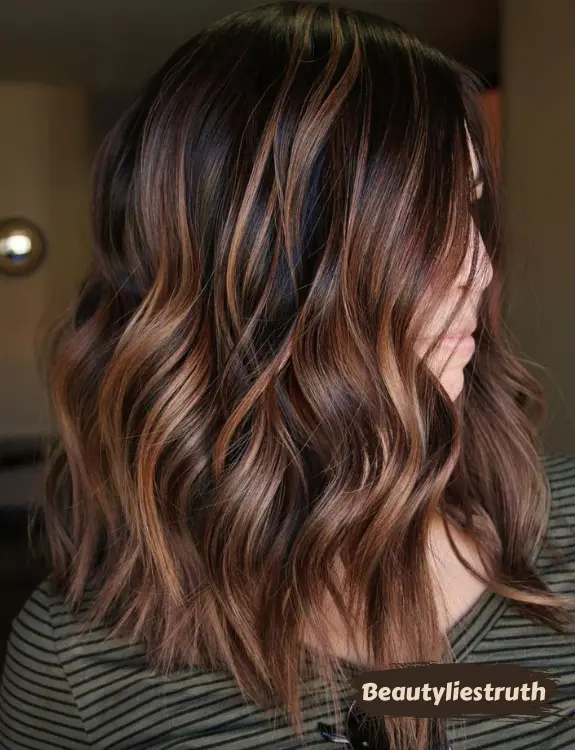 Medium Hair With Caramel Highlights