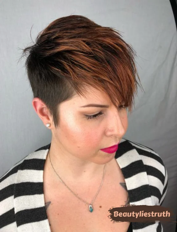 Pixie Cut With Caramel Highlights