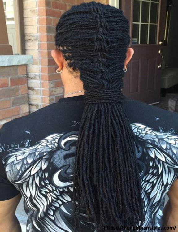 Ponytail With Basket-Weave Plaited Dreads