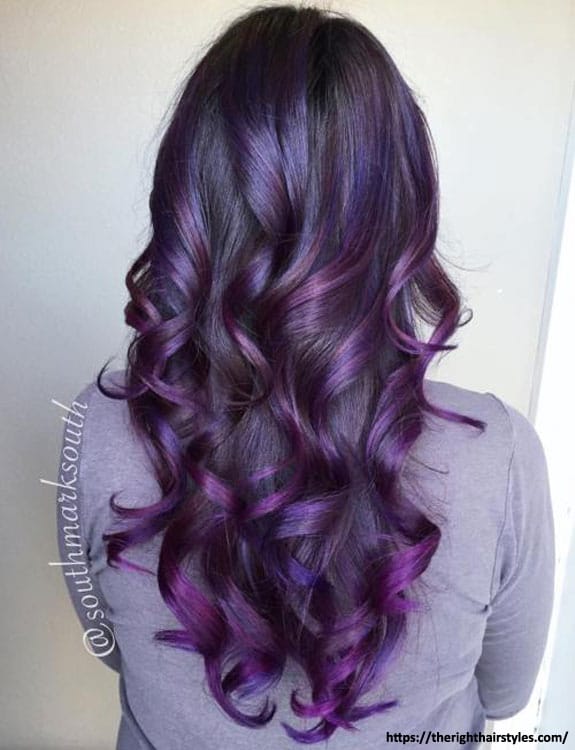 Purple Balayage Highlights