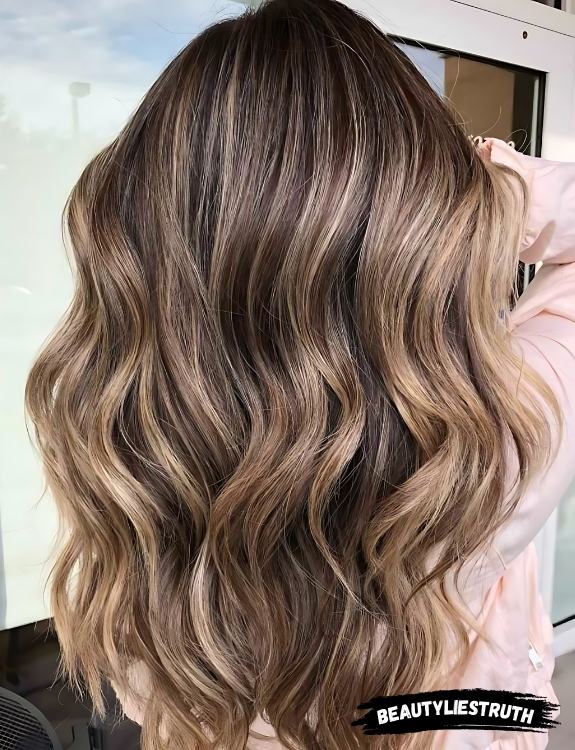 Shiny Walnut Brown Balayage Highlights