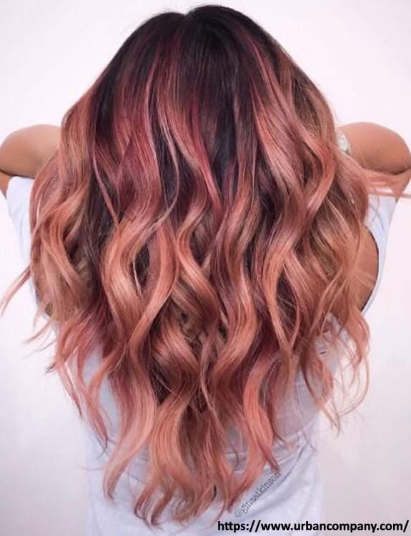 Soft Red Balayage Highlights