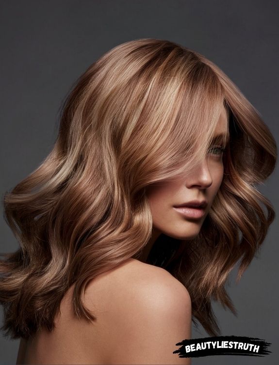 Strawberry Highlights on Light Chocolate Hair