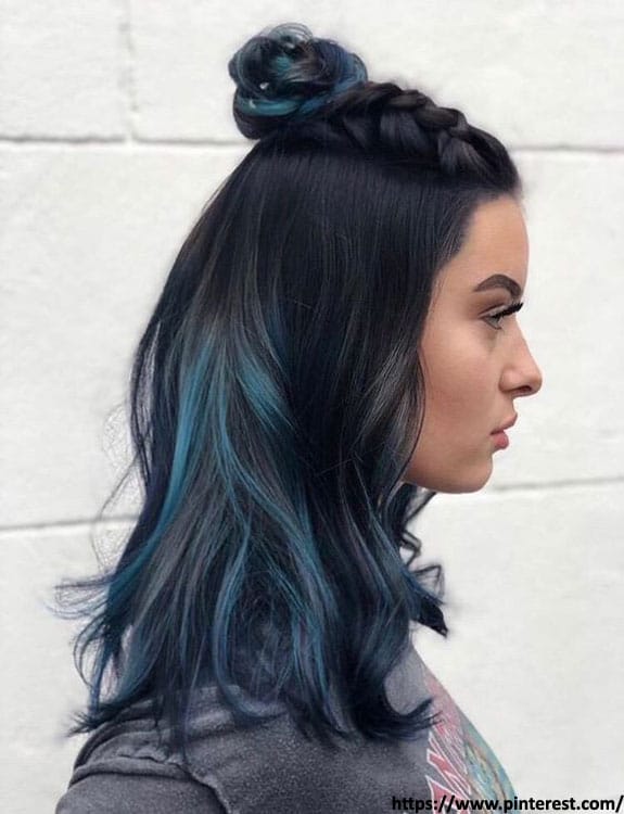 Teal Highlights For Black Hair