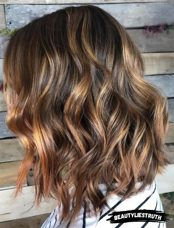 Well-Blended Caramel Highlights On Brown Hair