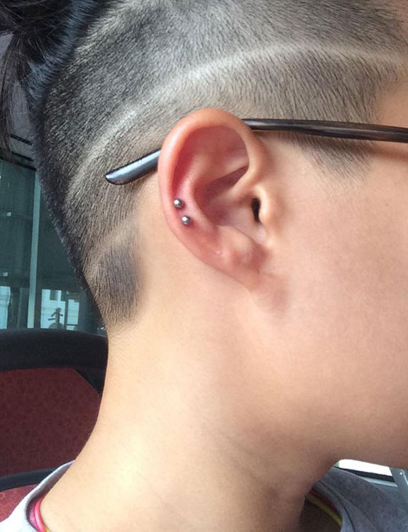 Upper lobe piercing on sale men