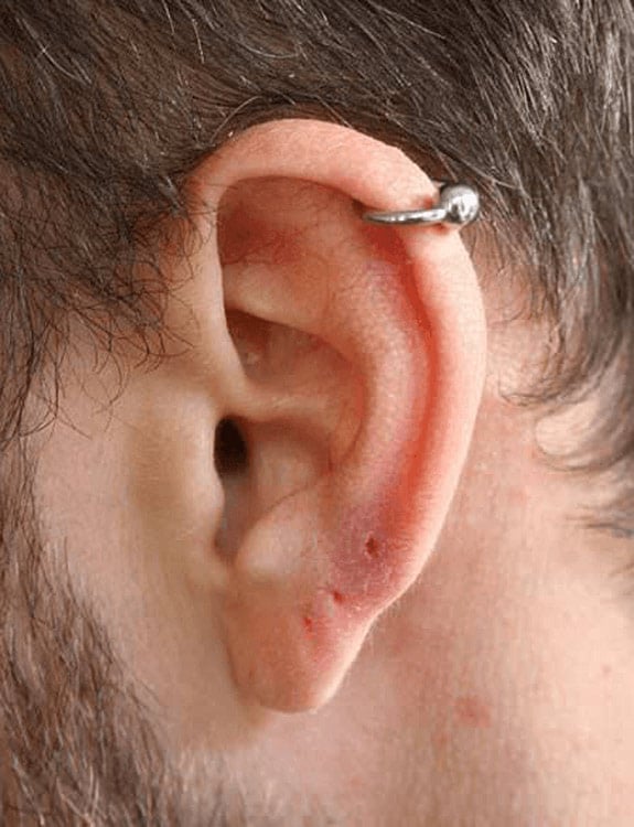 Men hot sale lobe piercing