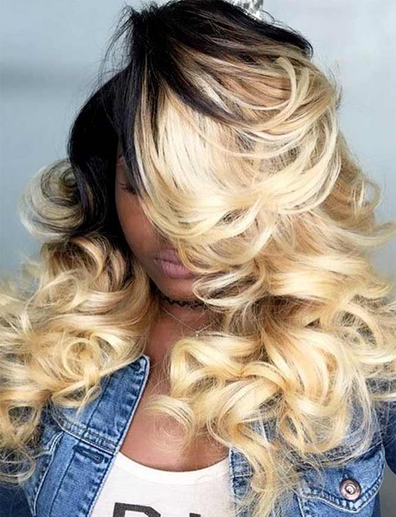 Black And Blonde Weave Hairstyle