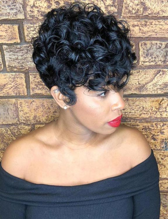 Black Curly Pixie Weave Hairstyles