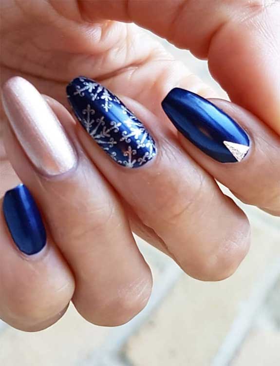 Blue With Rose Gold Cuts