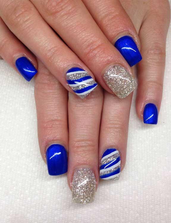 Blue-and-Silver-Designer-Nails