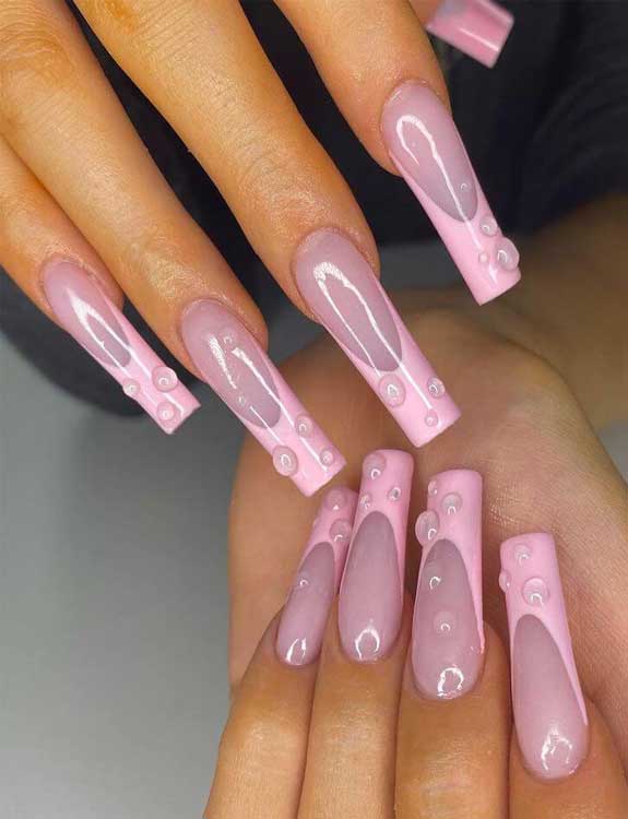 French Tip Coffin Nails