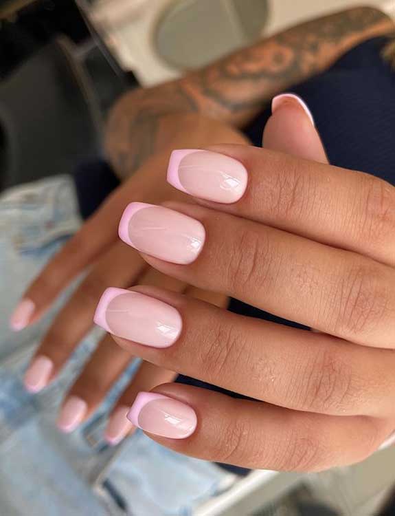 Gel French Manicure with Baby Pink Polish