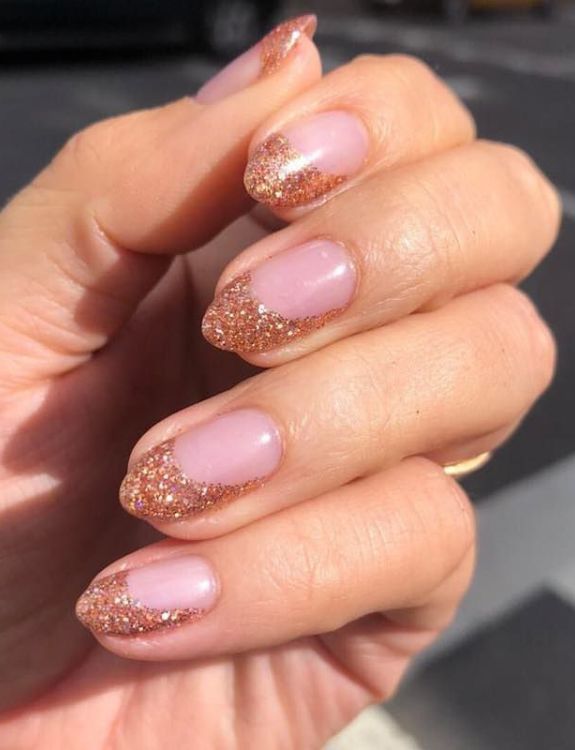 Rose Gold Glitter Swoops