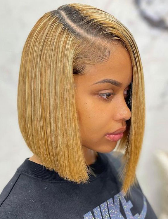 Side Part Quick Weave Bob Hairstyle