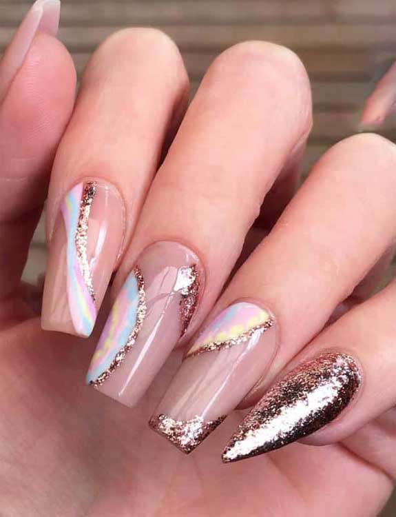 Soft Rose Gold Nail Design