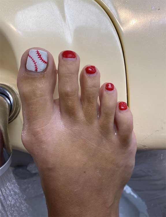 Toe Nails For Baseball Lovers