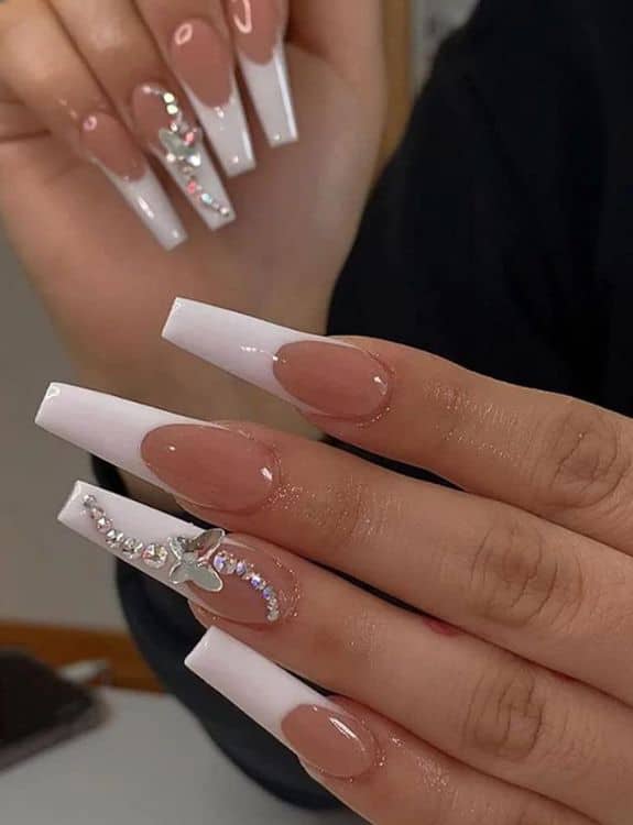 Coffin Nails With Marked White Edges