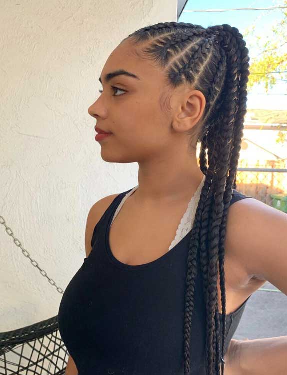 High Ponytail Blend With Curls