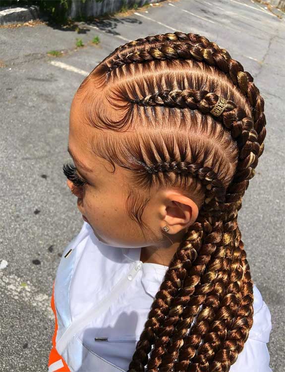 Honey Colored Stitch Braids