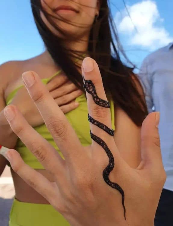 Snake Finger Tattoo