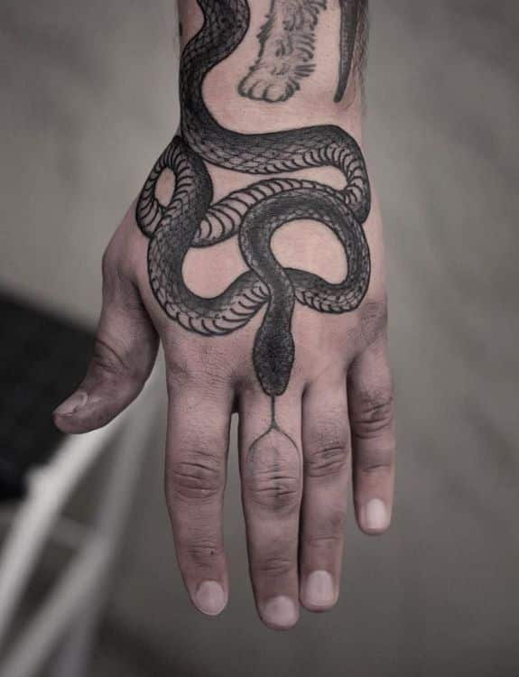 Snake Hand Tattoo