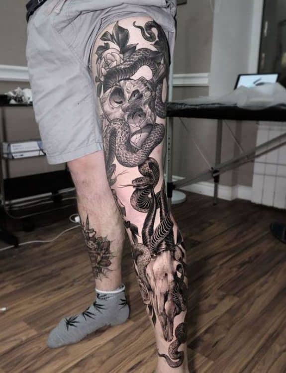 Snake Leg Tattoo