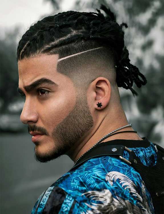 Stitch Braids With Faded Sides For Men