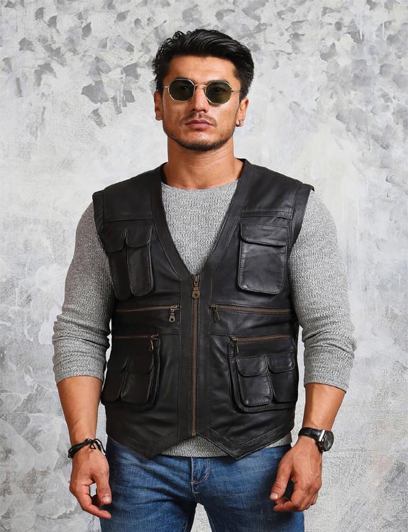 Motive of Men's Leather Vest