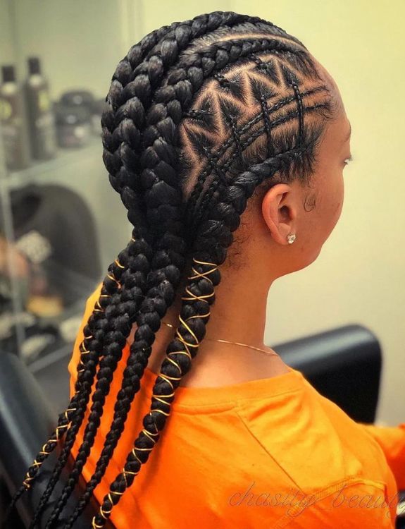 Pulled-Back Cornrows