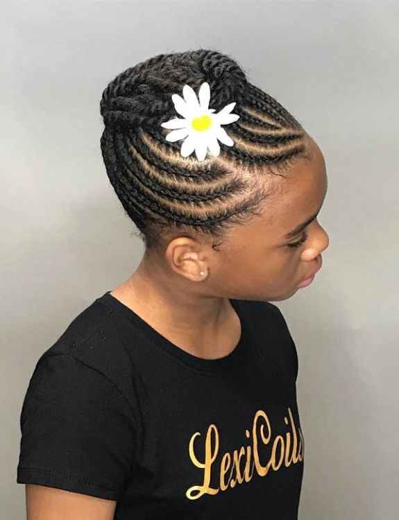 Flower Bun-kiddies braid hairstyle